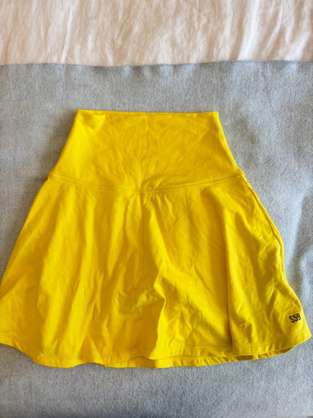 Splits59 Bright Yellow Flared Skort
